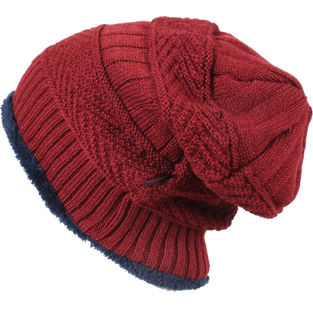 Winter Knitting Skull Cap Wool Slouchy Beanie Hat - Picture 2 of 8